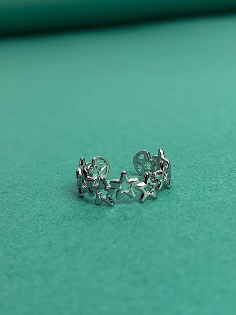 Silver Star Cluster Kids Ear Cuff - Sparkling Star Design